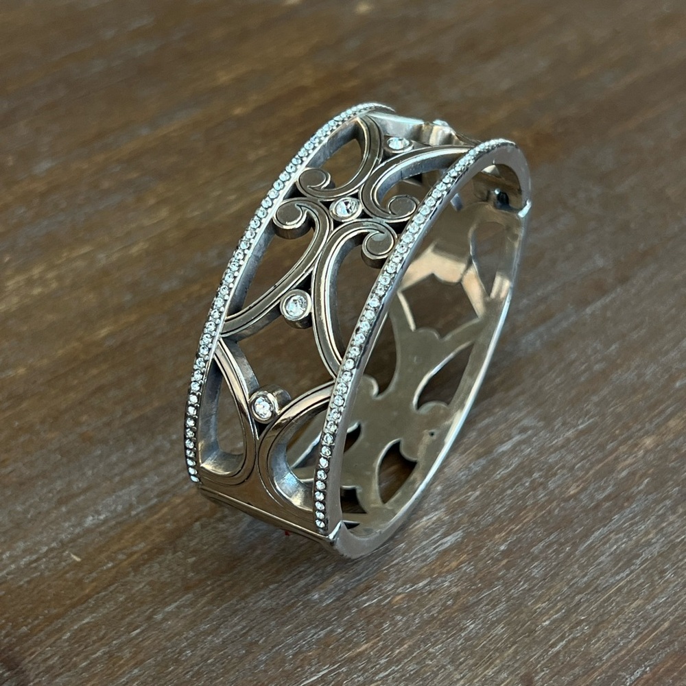 Brighton Silver Cuff Bracelet • Openwork Filigree • Retired Statement